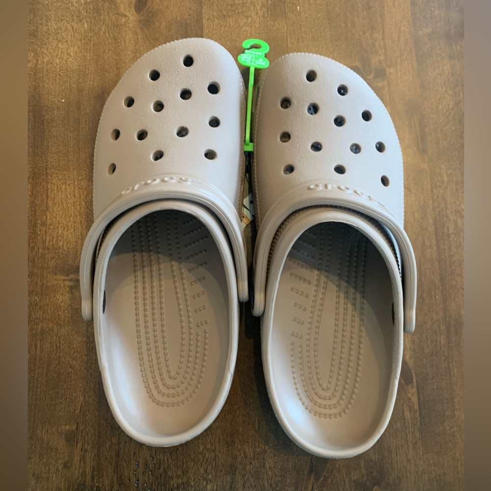 NWT Latte Crocs. M8/WN10.